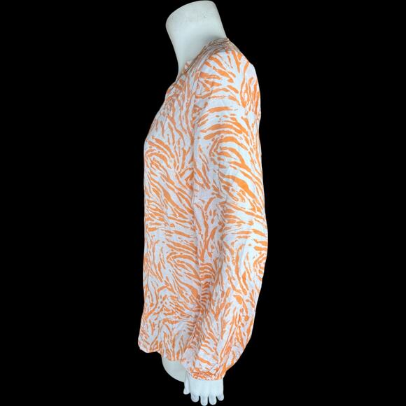 SUSAN GRAVER Passport Top XXS Tangerine Twist Zebra Print Rayon Blend RN81893 - Picture 2 of 14